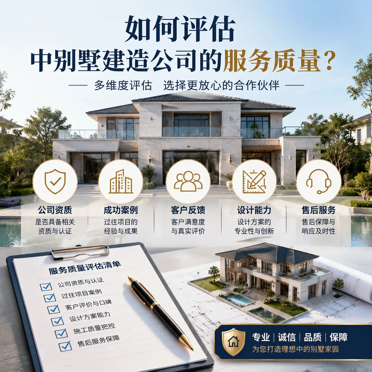 如何评估 都匀 中别墅建造公司的服务质量？